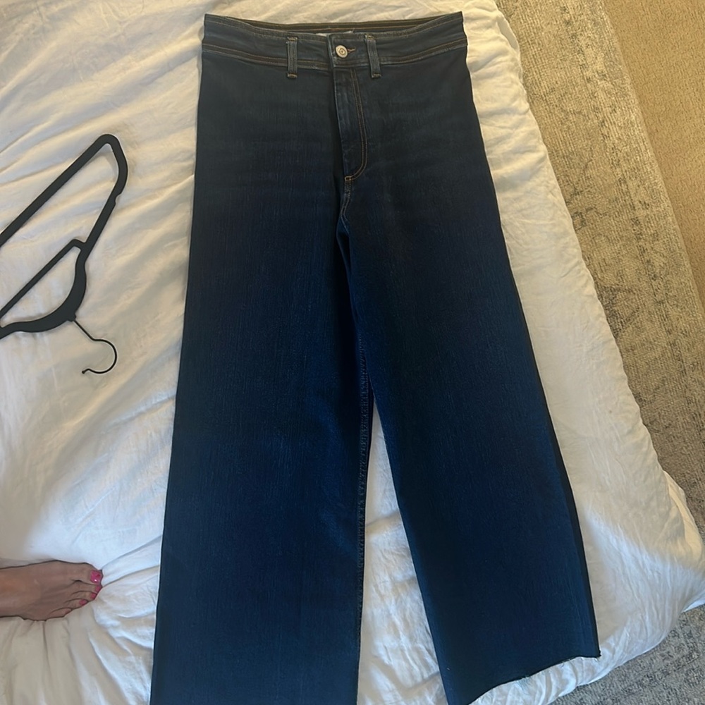 Zara marine wide leg jean